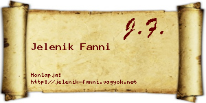 Jelenik Fanni névjegykártya