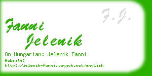 fanni jelenik business card